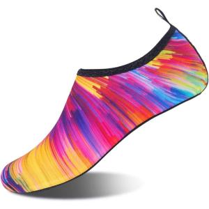 WateLves Womens and Mens Kids Water Shoes Barefoot Quick-Dry Aqua Socks for Beach Swim Surf Yoga Exercise(Sunset)