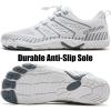 WateLves Barefoot Water Shoes Women Men Anti Slip Wide Toe Breathable Walking Shoes Minimalist Zero Drop Sneakers for Beach Travel Hiking(A-white/Grey)