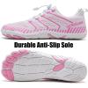 WateLves Barefoot Water Shoes Women Men Anti Slip Wide Toe Breathable Walking Shoes Minimalist Zero Drop Sneakers for Beach Travel Hiking(A-white/Pink)