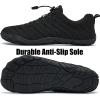 WateLves Barefoot Water Shoes Women Men Anti Slip Wide Toe Breathable Walking Shoes Minimalist Zero Drop Sneakers for Beach Travel Hiking(B-black)