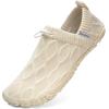WateLves Barefoot Water Shoes Women Men Minimalist Comfortable Walking Shoes Beach Outdoor Running Sneakers(Ivory)
