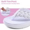 WateLves Girls Flip Flops Non-Slip Casual Thong Sandals Summer Sandal Shoes for Beach Swim Pool (Little Kid/Big Kid)(Solid White)