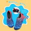 WateLves Kids Water Shoes Toddler Girls Boys Barefoot Non-Slip Quick Dry Aqua Socks for Beach Swim Walking(Blue/Red)