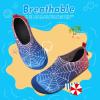 WateLves Kids Water Shoes Toddler Girls Boys Barefoot Non-Slip Quick Dry Aqua Socks for Beach Swim Walking(Blue/Red)