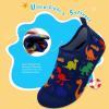 WateLves Kids Water Shoes Toddler Girls Boys Barefoot Non-Slip Quick Dry Aqua Socks for Beach Swim Walking(Dinosaur/Navy)