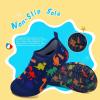WateLves Kids Water Shoes Toddler Girls Boys Barefoot Non-Slip Quick Dry Aqua Socks for Beach Swim Walking(Dinosaur/Navy)