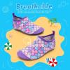 WateLves Kids Water Shoes Toddler Girls Boys Barefoot Non-Slip Quick Dry Aqua Socks for Beach Swim Walking(Fish Scale Purple)