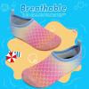 WateLves Kids Water Shoes Toddler Girls Boys Barefoot Non-Slip Quick Dry Aqua Socks for Beach Swim Walking(Fishscale Orange)