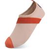 WateLves Swim Water Shoes for Women Men Yoga Shoes Quick Dry Barefoot Aqua Socks for Beach Hiking Diving Boating(Orange/Beige)
