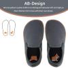 WateLves Toddler Little Kid Wide Barefoot Shoes Boys Girls Minimalist Slip On Sneakers Canvas Walking Shoes Fit Naturally Zero Drop Sole(Dq437/Dark Grey)