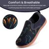 WateLves Toddler Little Kid Wide Barefoot Shoes Boys Girls Minimalist Slip On Sneakers Canvas Walking Shoes Fit Naturally Zero Drop Sole(Dq437/Deep Blue Dinosaur)