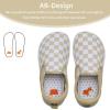 WateLves Toddler Little Kid Wide Barefoot Shoes Boys Girls Minimalist Slip On Sneakers Canvas Walking Shoes Fit Naturally Zero Drop Sole(Dq437/Light Brown Lattice)