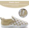 WateLves Toddler Little Kid Wide Barefoot Shoes Boys Girls Minimalist Slip On Sneakers Canvas Walking Shoes Fit Naturally Zero Drop Sole(Dq437/Light Brown Lattice)