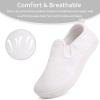 WateLves Toddler Little Kid Wide Barefoot Shoes Boys Girls Minimalist Slip On Sneakers Canvas Walking Shoes Fit Naturally Zero Drop Sole(Dq437/White)