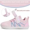 WateLves Toddler Little Kid Wide Barefoot Shoes Boys Girls Minimalist Sneakers Breathable Lightweight Walking Shoes Fit Naturally Zero Drop Sole(Pink)
