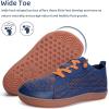 WateLves Toddler Little Kids Wide Barefoot Shoes Boys Girls Minimalist Sneakers Lightweight Breathable Walking Shoes | Naturally Splay | Flexible Fit(Navy/Orange)