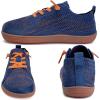 WateLves Toddler Little Kids Wide Barefoot Shoes Boys Girls Minimalist Sneakers Lightweight Breathable Walking Shoes | Naturally Splay | Flexible Fit(Navy/Orange)