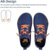 WateLves Toddler Little Kids Wide Barefoot Shoes Boys Girls Minimalist Sneakers Lightweight Breathable Walking Shoes | Naturally Splay | Flexible Fit(Navy/Orange)
