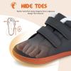 WateLves Toddler Little Kids Wide Barefoot Shoes Boys Girls Winter High Top Minimalist Sneakers Faux Fur Ankle Boots Leather Uniform Dress Shoes Naturally Splay(Fur/Dark Gray)