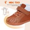 WateLves Toddler Little Kids Wide Barefoot Shoes Boys Girls Winter High Top Minimalist Sneakers Faux Fur Ankle Boots Warm Walking Shoes for Indoor Outdoor | Naturally Splay | Flexible Fit(Fur/Brown)