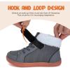 WateLves Toddler Little Kids Wide Barefoot Shoes Boys Girls Winter High Top Minimalist Sneakers Faux Fur Ankle Boots Warm Walking Shoes for Indoor Outdoor | Naturally Splay | Flexible Fit(Fur/Dark Gray)