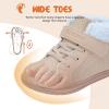 WateLves Toddler Little Kids Wide Barefoot Shoes Boys Girls Winter High Top Minimalist Sneakers Faux Fur Ankle Boots Warm Walking Shoes for Indoor Outdoor | Naturally Splay | Flexible Fit(Fur/Beige)