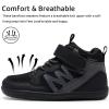 WateLves Toddler Little Kids Wide Barefoot Shoes Girls Boys Boots Breathable High Top Adjustable Strap Sneakers Lightweight Sport Athletic Zero Drop(Black)