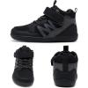 WateLves Toddler Little Kids Wide Barefoot Shoes Girls Boys Boots Breathable High Top Adjustable Strap Sneakers Lightweight Sport Athletic Zero Drop(Black)