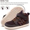 WateLves Toddler Little Kids Wide Barefoot Shoes Girls Boys Boots Breathable High Top Adjustable Strap Sneakers Lightweight Sport Athletic Zero Drop(Dark Brown)