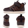 WateLves Toddler Little Kids Wide Barefoot Shoes Girls Boys Boots Breathable High Top Adjustable Strap Sneakers Lightweight Sport Athletic Zero Drop(Dark Brown)