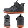 WateLves Toddler Little Kids Wide Barefoot Shoes Girls Boys Boots Breathable High Top Adjustable Strap Sneakers Lightweight Sport Athletic Zero Drop(Dark Gray)