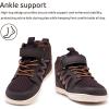 WateLves Toddler Little Kids Wide Barefoot Shoes Girls Boys Boots Breathable High Top Adjustable Strap Sneakers Lightweight Sport Athletic Zero Drop(Dark Brown)