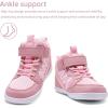 WateLves Toddler Little Kids Wide Barefoot Shoes Girls Boys Boots Breathable High Top Adjustable Strap Sneakers Lightweight Sport Athletic Zero Drop(Pink)