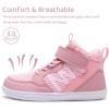 WateLves Toddler Little Kids Wide Barefoot Shoes Girls Boys Boots Breathable High Top Adjustable Strap Sneakers Lightweight Sport Athletic Zero Drop(Pink)