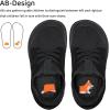 WateLves Toddler Little/Big Kid Wide Barefoot Shoes Boys Girls Minimalist Sneakers Splay Naturally Lightweight Breathable Running Tennis Shoes(Black)