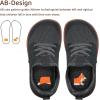 WateLves Toddler Little/Big Kid Wide Barefoot Shoes Boys Girls Minimalist Sneakers Splay Naturally Lightweight Breathable Running Tennis Shoes(Grey)