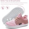 WateLves Toddler Little/Big Kid Wide Barefoot Shoes Boys Girls Minimalist Sneakers Splay Naturally Lightweight Breathable Running Tennis Shoes(Pink)