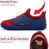 WateLves Toddler Little/Big Kid Wide Barefoot Shoes Boys Girls Minimalist Sneakers Splay Naturally Lightweight Breathable Running Tennis Shoes(Red Blue)