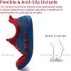 WateLves Toddler Little/Big Kid Wide Barefoot Shoes Boys Girls Minimalist Sneakers Splay Naturally Lightweight Breathable Running Tennis Shoes(Red Blue)