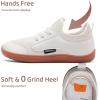 WateLves Toddler Little/Big Kid Wide Barefoot Shoes Boys Girls Minimalist Sneakers Splay Naturally Lightweight Breathable Running Tennis Shoes(White)