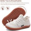 WateLves Toddler Little/Big Kid Wide Barefoot Shoes Boys Girls Minimalist Sneakers Splay Naturally Lightweight Breathable Running Tennis Shoes(White)