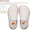 WateLves Toddler Little/Big Kid Wide Barefoot Shoes Boys Girls Minimalist Sneakers Splay Naturally Lightweight Breathable Running Tennis Shoes(White)