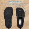 WateLves Toddler/Little/Big/Kid Water Shoes Wide Barefoot Aqua Athletic Sneakers Girls Boys Hiking Beach Swim Fast Dry Shoes Built-in Heel Grips(All Black)