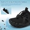 WateLves Toddler/Little/Big/Kid Water Shoes Wide Barefoot Aqua Athletic Sneakers Girls Boys Hiking Beach Swim Fast Dry Shoes Built-in Heel Grips(All Black)