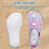 WateLves Toddler/Little/Big/Kid Water Shoes Wide Barefoot Aqua Athletic Sneakers Girls Boys Hiking Beach Swim Fast Dry Shoes Built-in Heel Grips(Fishscale Pink Purple)