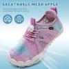 WateLves Toddler/Little/Big/Kid Water Shoes Wide Barefoot Aqua Athletic Sneakers Girls Boys Hiking Beach Swim Fast Dry Shoes Built-in Heel Grips(Fishscale Pink Purple)