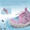 WateLves Toddler/Little/Big/Kid Water Shoes Wide Barefoot Aqua Athletic Sneakers Girls Boys Hiking Beach Swim Fast Dry Shoes Built-in Heel Grips(Fishscale Pink Purple)