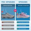 WateLves Toddler/Little/Big/Kid Water Shoes Wide Barefoot Aqua Athletic Sneakers Girls Boys Hiking Beach Swim Fast Dry Shoes Built-in Heel Grips(Fishscale Pink Purple)