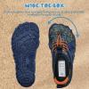WateLves Toddler/Little/Big/Kid Water Shoes Wide Barefoot Aqua Athletic Sneakers Girls Boys Hiking Beach Swim Fast Dry Shoes Built-in Heel Grips(Navy Dinosaur)
