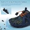 WateLves Toddler/Little/Big/Kid Water Shoes Wide Barefoot Aqua Athletic Sneakers Girls Boys Hiking Beach Swim Fast Dry Shoes Built-in Heel Grips(Navy Dinosaur)